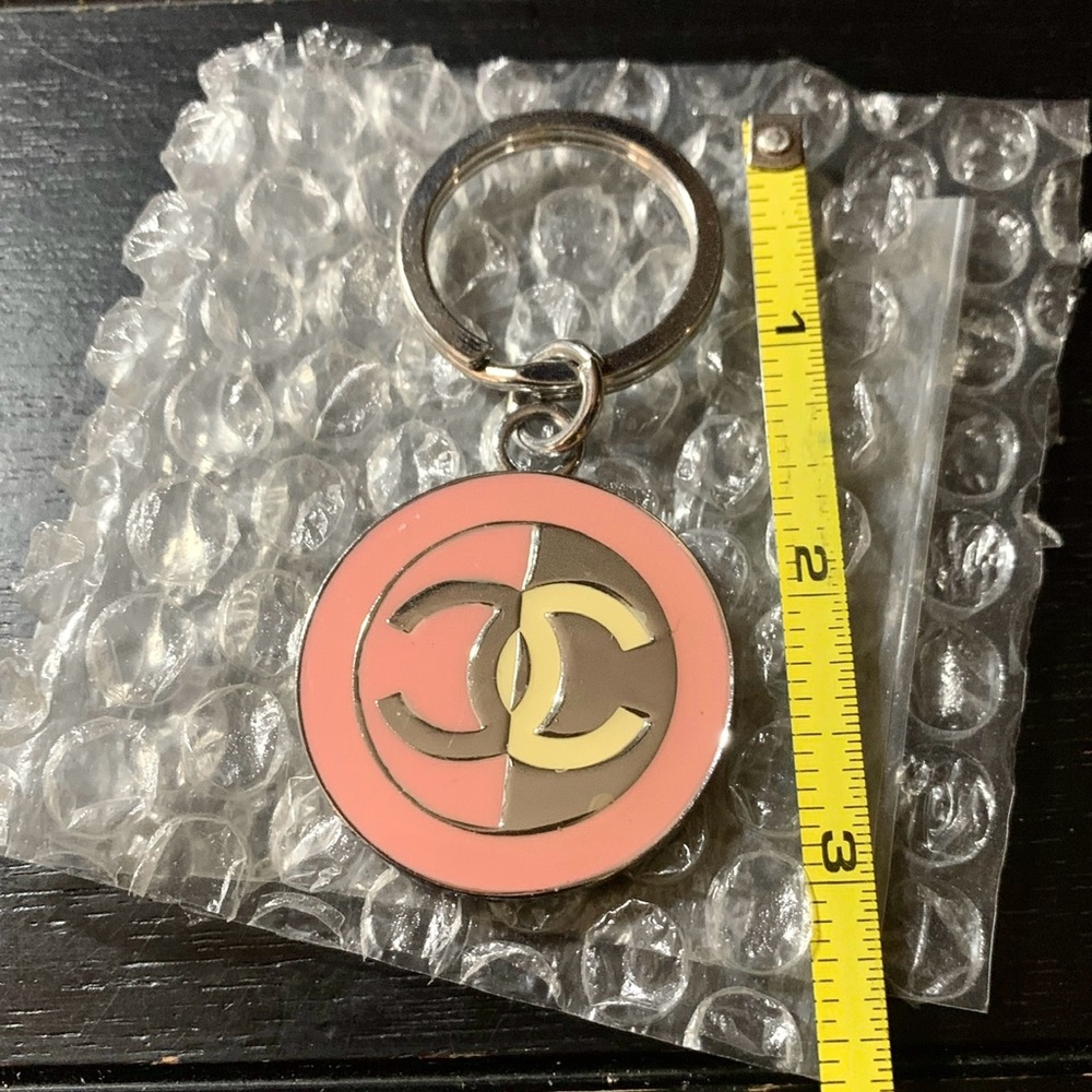 CHANEL Pink Bag Charm Keychain Stainless
